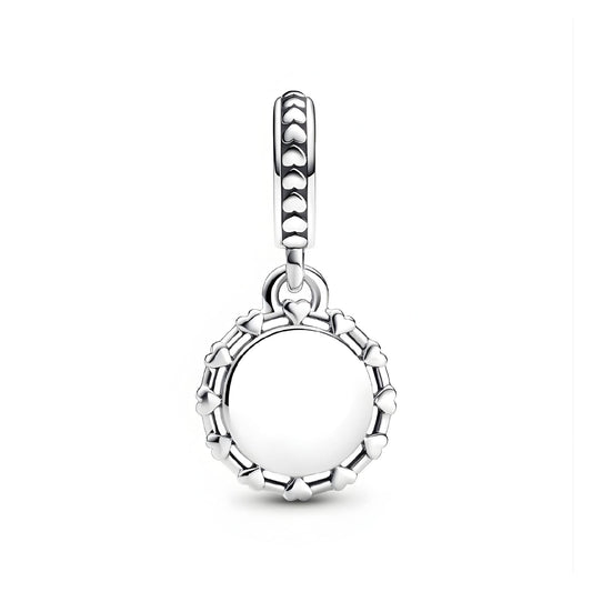 Charm Pandora in argento disco rotondo decorato per maestre MISURA UNICA