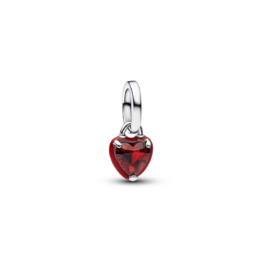 Charm Pandora Mini con pendente a forma di cuore rosso MISURA UNICA