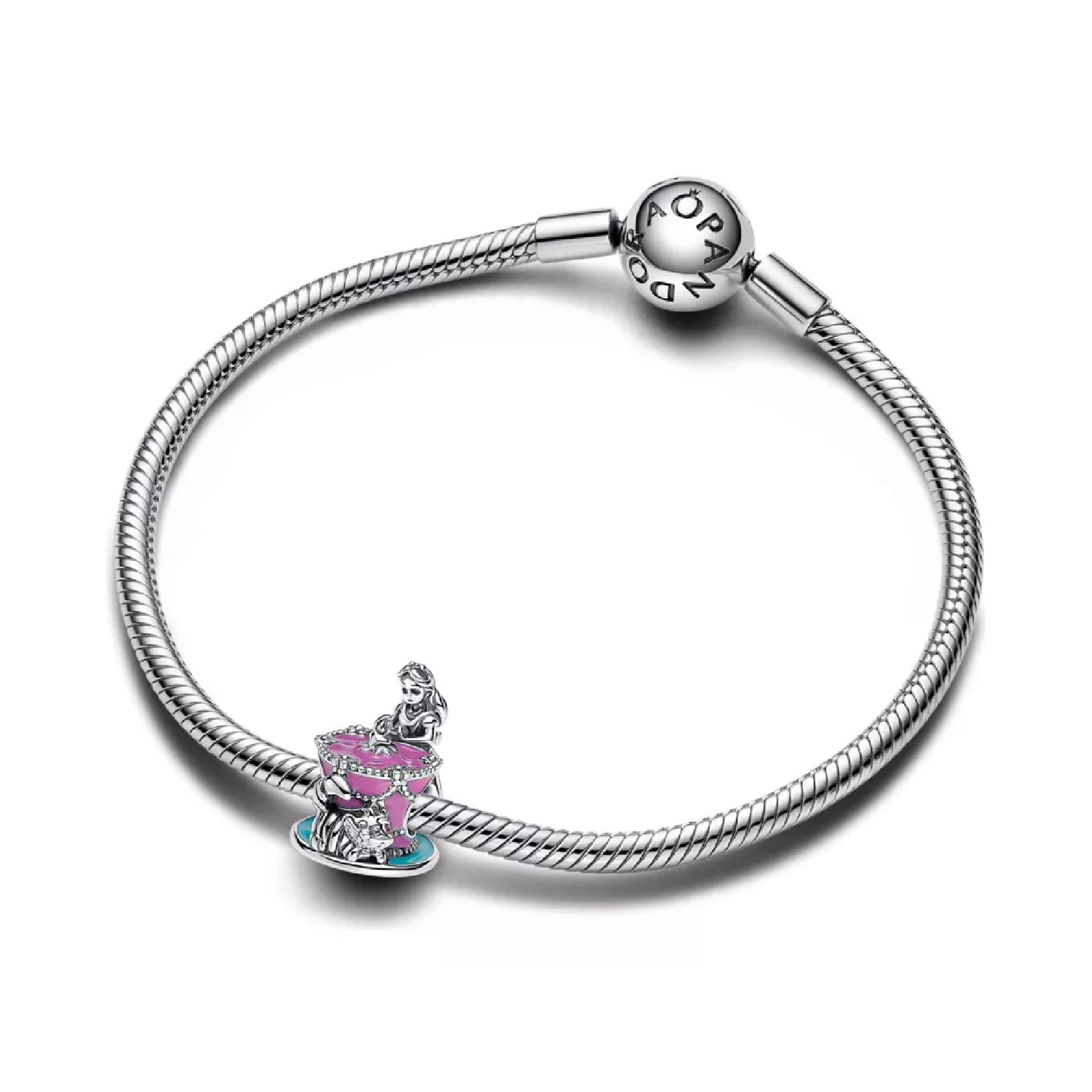 Charm con pendente Pandora in argento 925 con zirconi da donna MISURA UNICA