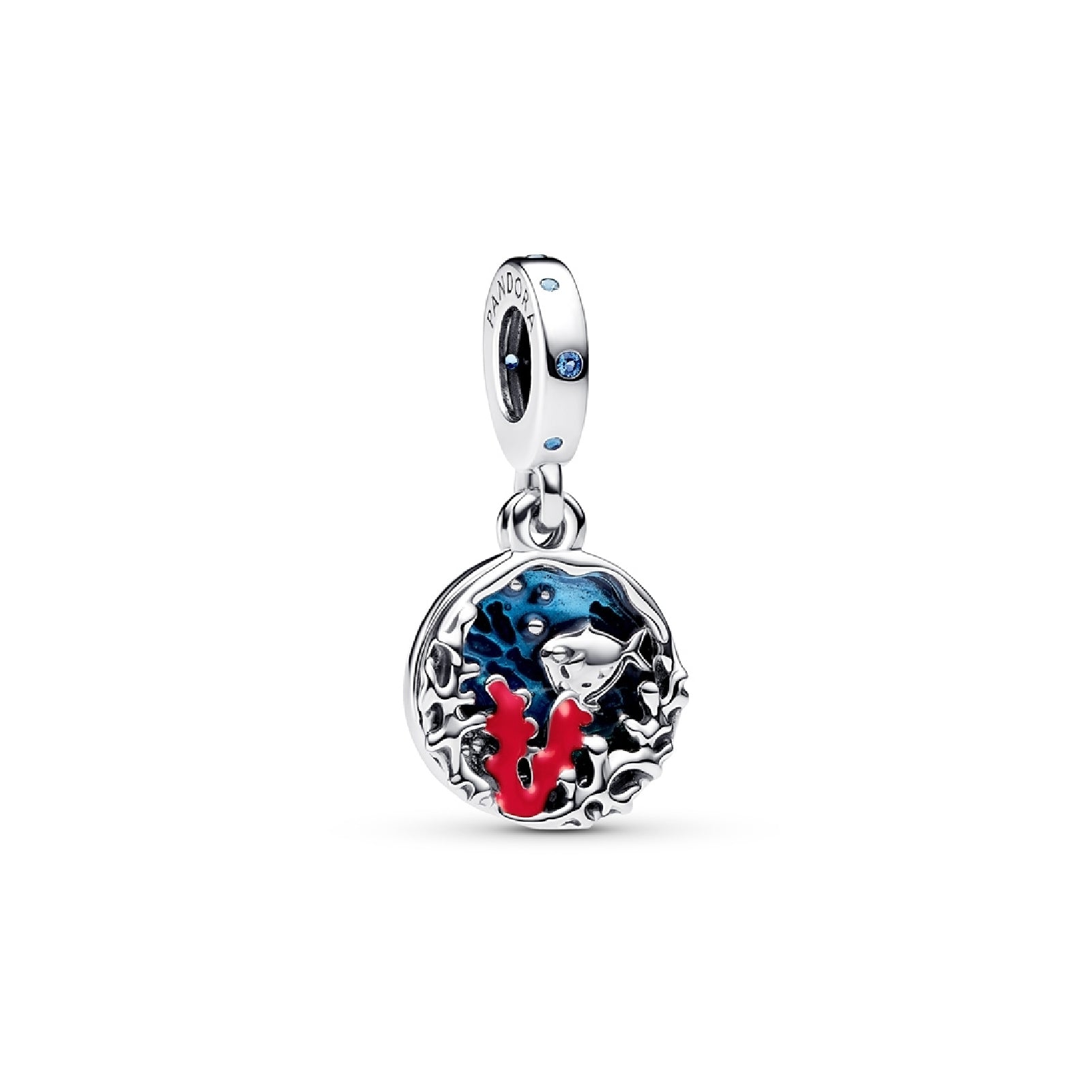 Charm Pandora in argento con smalto blu e rosso da donna