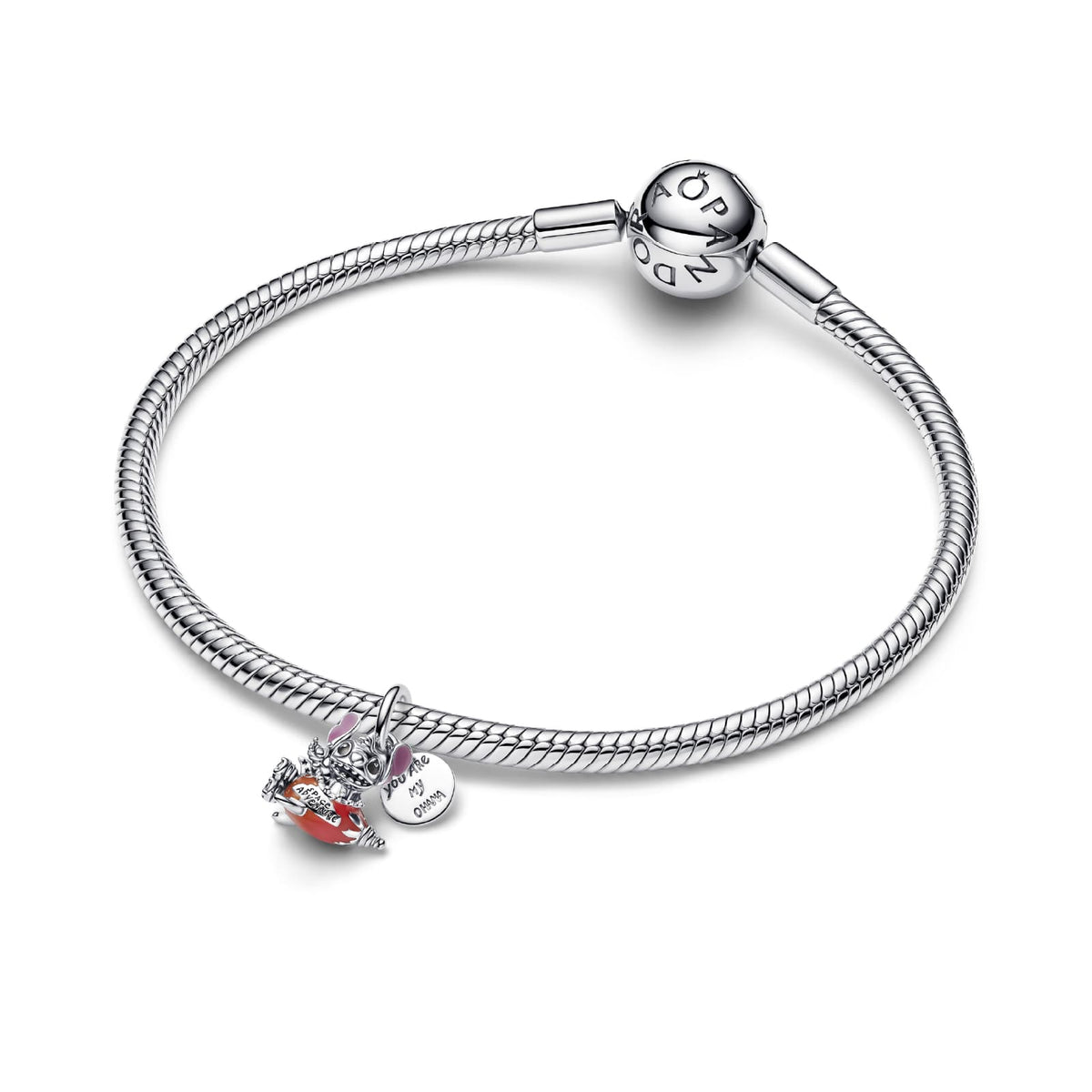 Charm Pandora Disney in argento Stitch con navicella spaziale MISURA UNICA