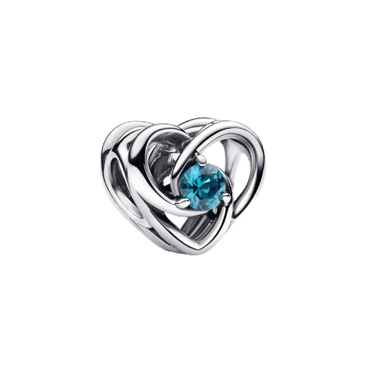 Charm Pandora Moments a forma di cuore cristallo azzurro MISURA UNICA