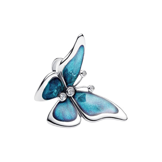 Charm Pandora Moments farfalla smaltato azzurro e cristalli MISURA UNICA