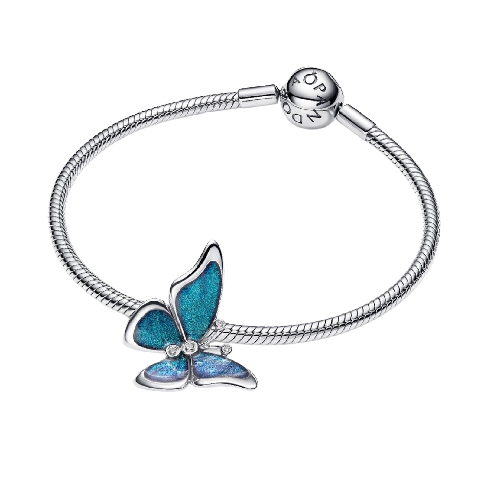 Charm Pandora Moments farfalla smaltato azzurro e cristalli MISURA UNICA