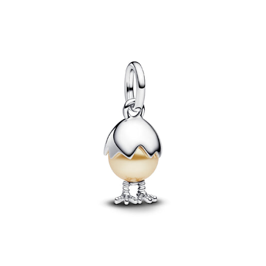Charm pendente Pandora in argento rodiato Uovo di Pasqua MISURA UNICA