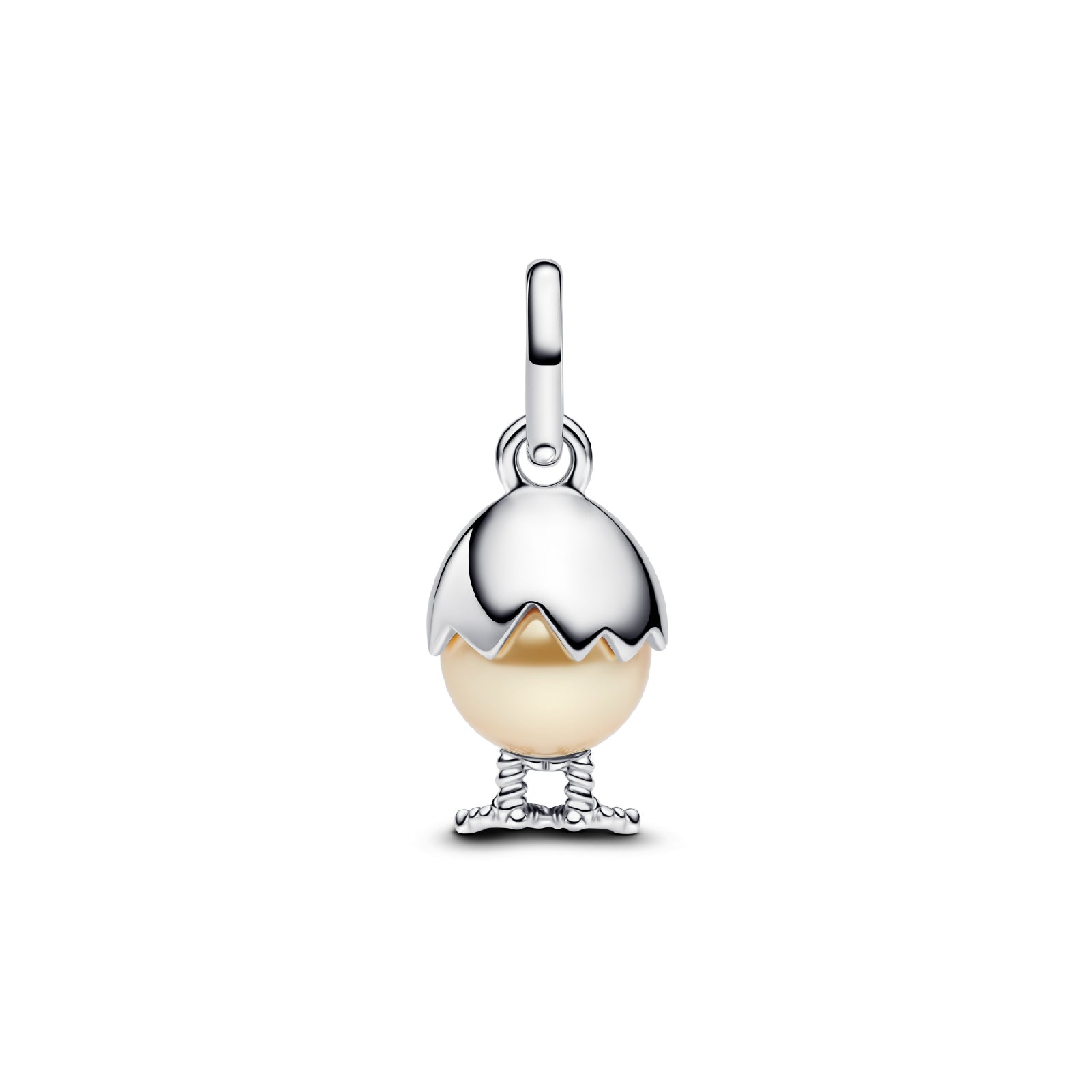 Charm pendente Pandora in argento rodiato Uovo di Pasqua MISURA UNICA