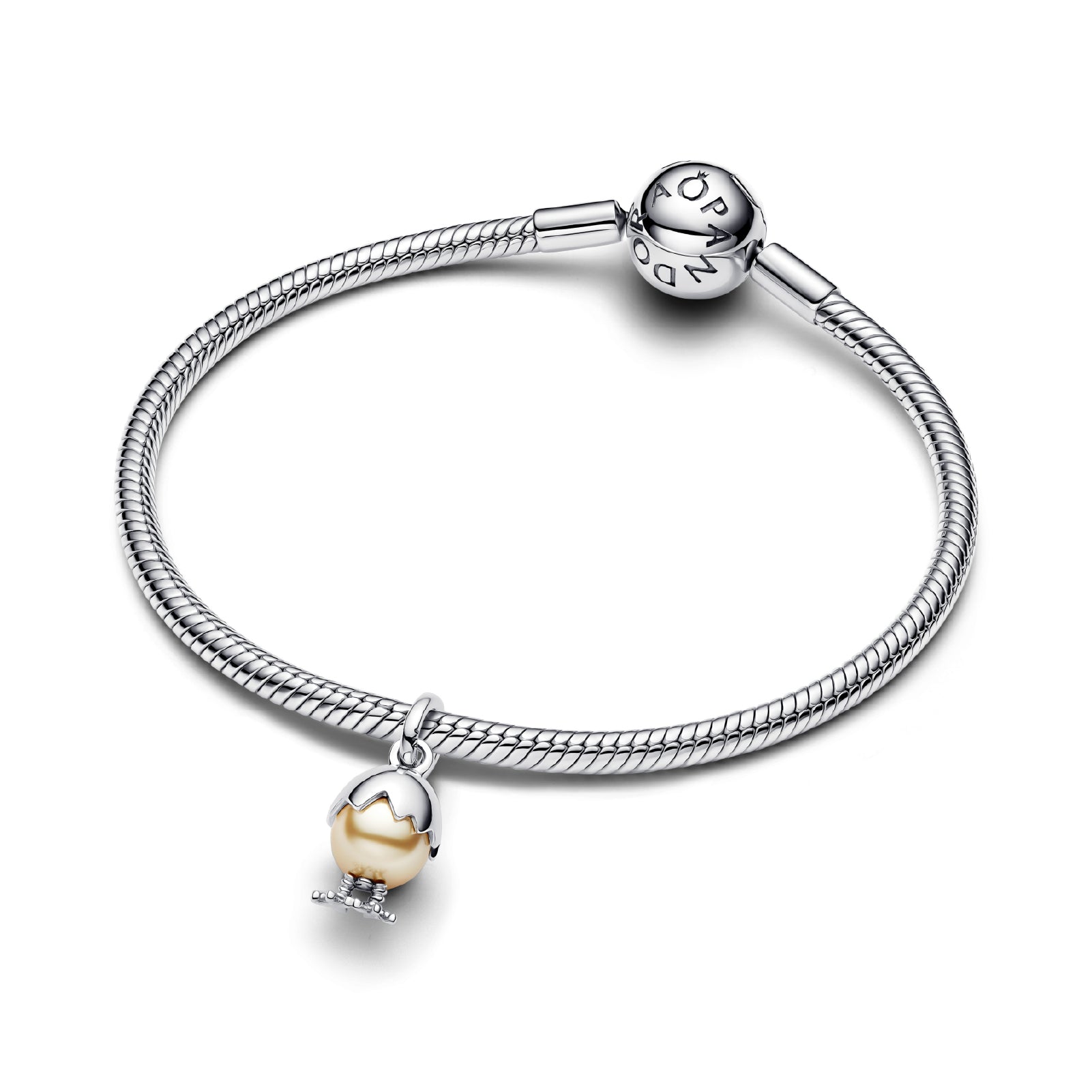Charm pendente Pandora in argento rodiato Uovo di Pasqua MISURA UNICA