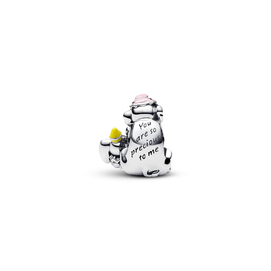 Charm donna Pandora in argento con Dumbo e la sua mamma MISURA UNICA