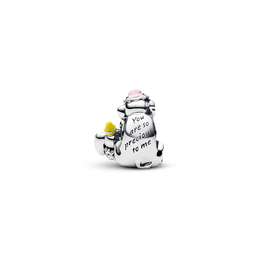 Charm donna Pandora in argento con Dumbo e la sua mamma MISURA UNICA