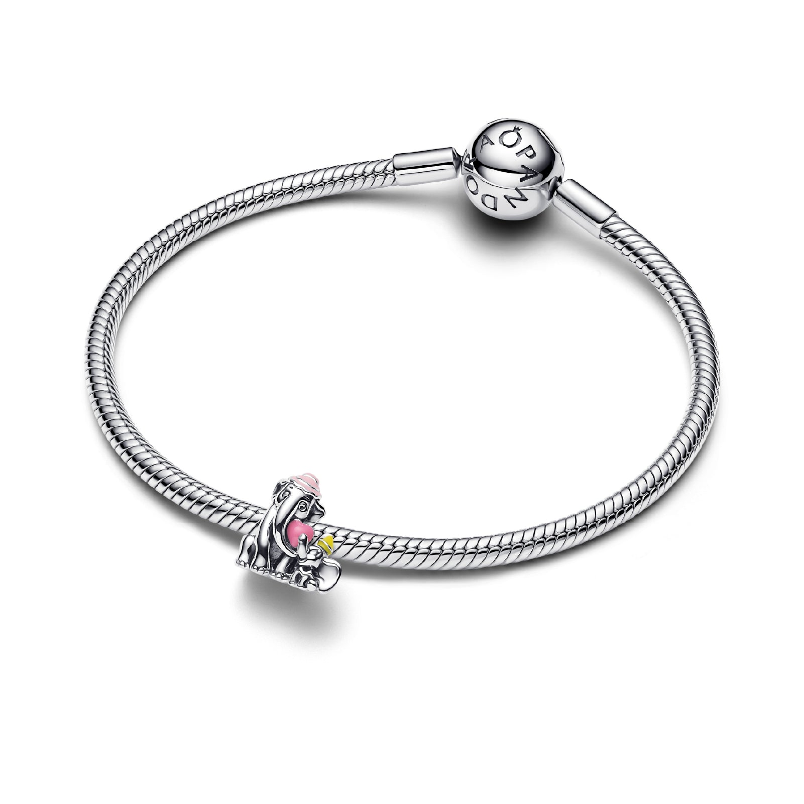 Charm donna Pandora in argento con Dumbo e la sua mamma MISURA UNICA