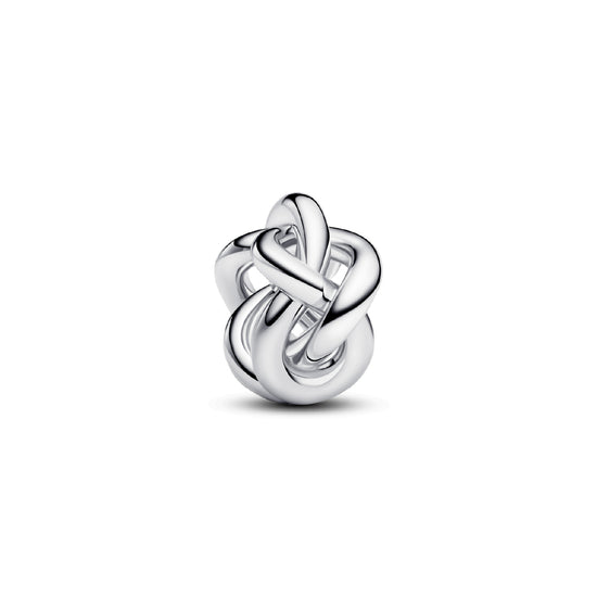 Charm Pandora in argento a forma di nodo infinito tridimensionale MISURA UNICA