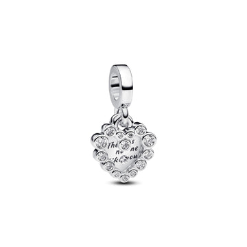 Charm Pandora in argento con due pendenti a forma di cuore MISURA UNICA