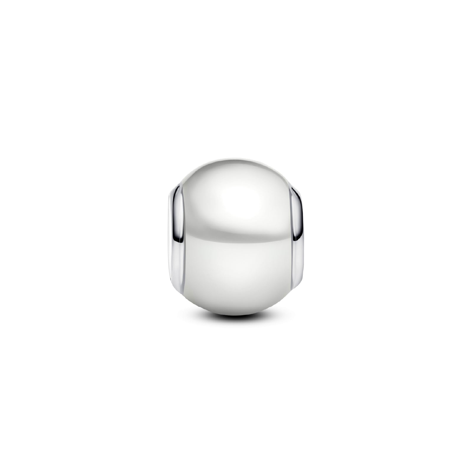 Charm donna Pandora in argento rodiato con perla artificiale MISURA UNICA