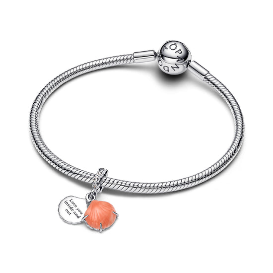 Charm donna Pandora in argento 925 a forma di conchiglia MISURA UNICA