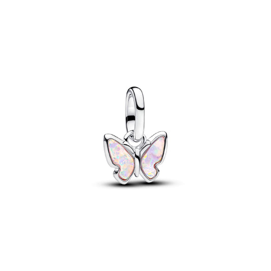 Charm Pandora Mini in argento sterling con farfalla rosa MISURA UNICA