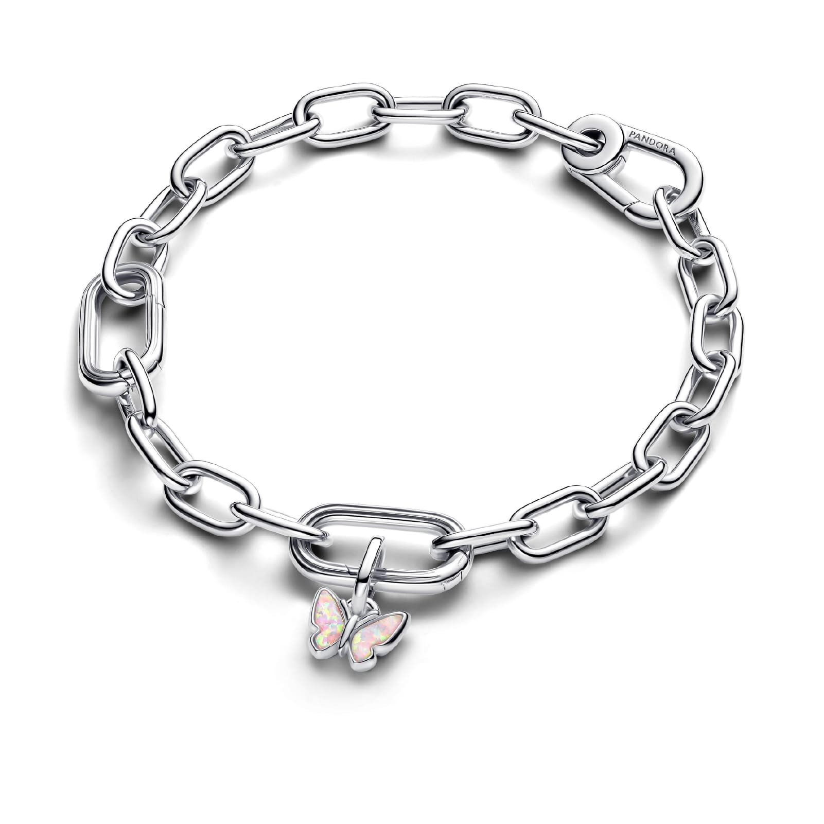 Charm Pandora Mini in argento sterling con farfalla rosa MISURA UNICA