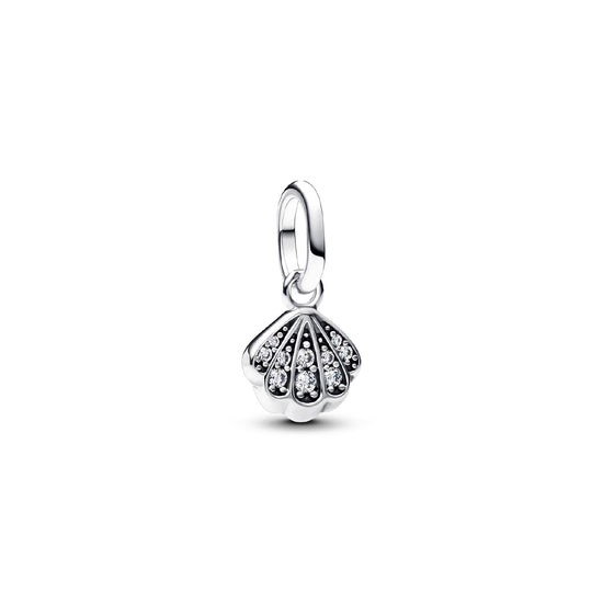 Charm mini Pandora in argento 925 a conchiglia con zirconi MISURA UNICA
