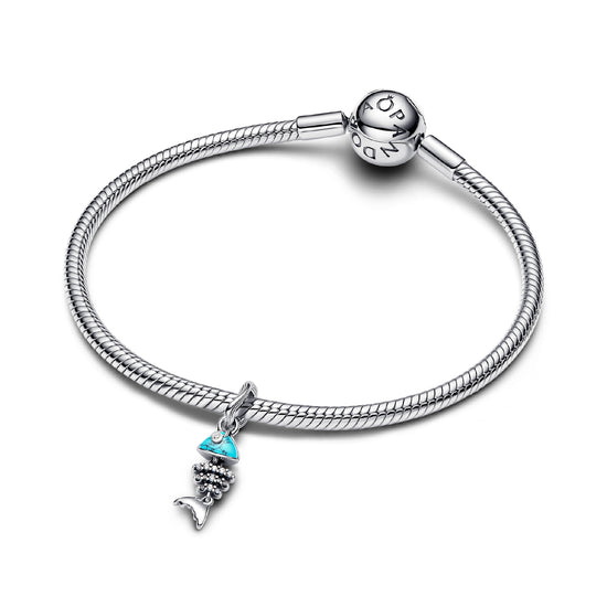 Charm mini Pandora argento con lisca di pesce con zirconi MISURA UNICA