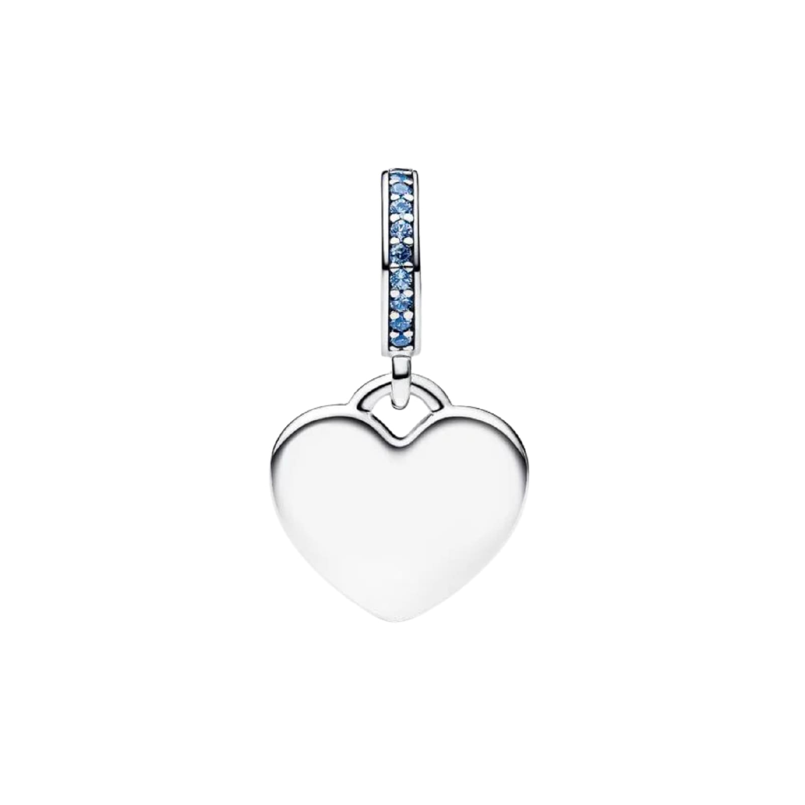 Charm Pandora pendente in argento cuore con zirconi blu MISURA UNICA