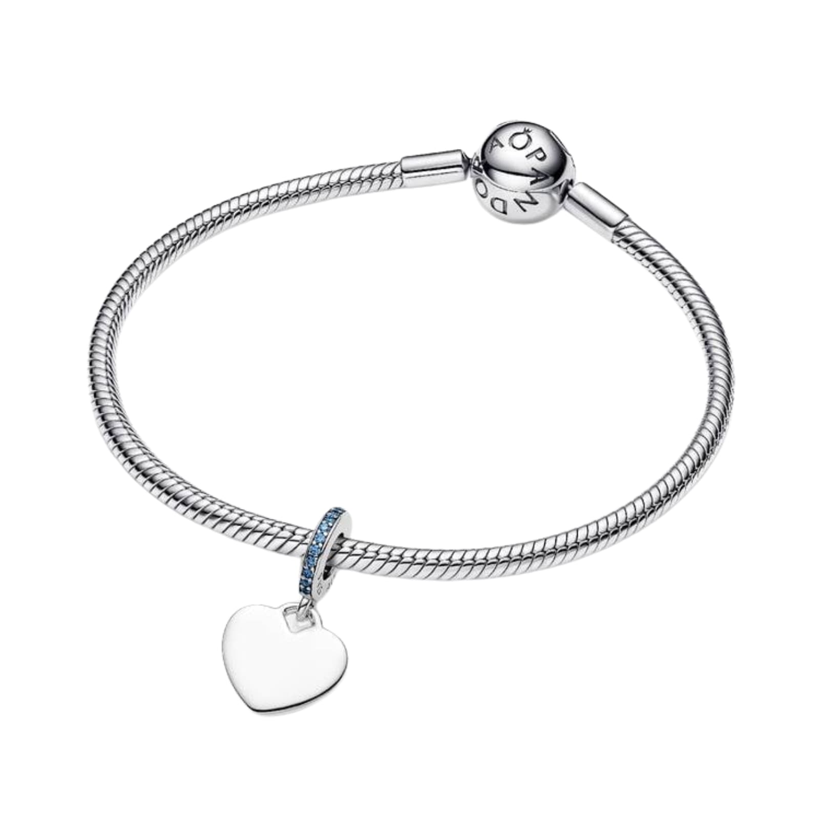 Charm Pandora pendente in argento cuore con zirconi blu MISURA UNICA