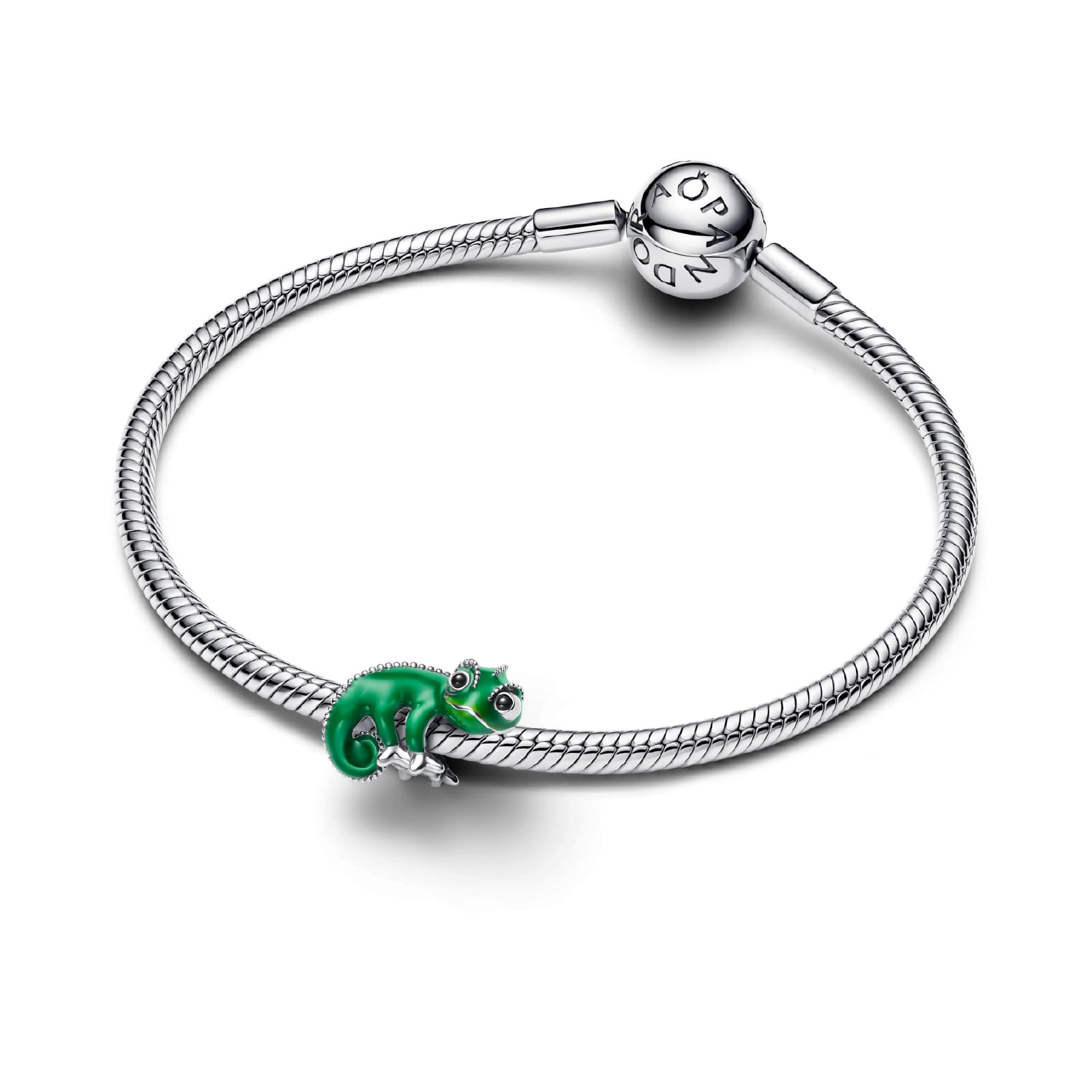Charm donna Pandora argento smaltato Disney Rapunzel Pascal MISURA UNICA