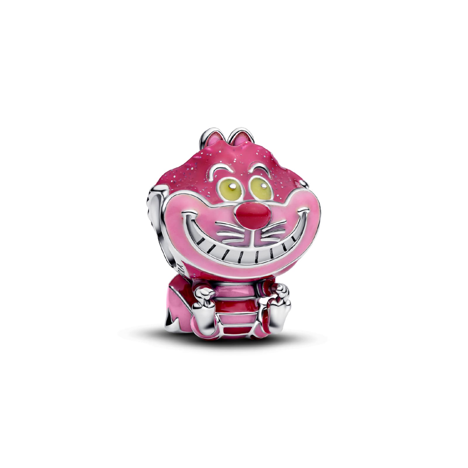 Charm donna Pandora in argento 925 smaltato Disney Stregatto MISURA UNICA