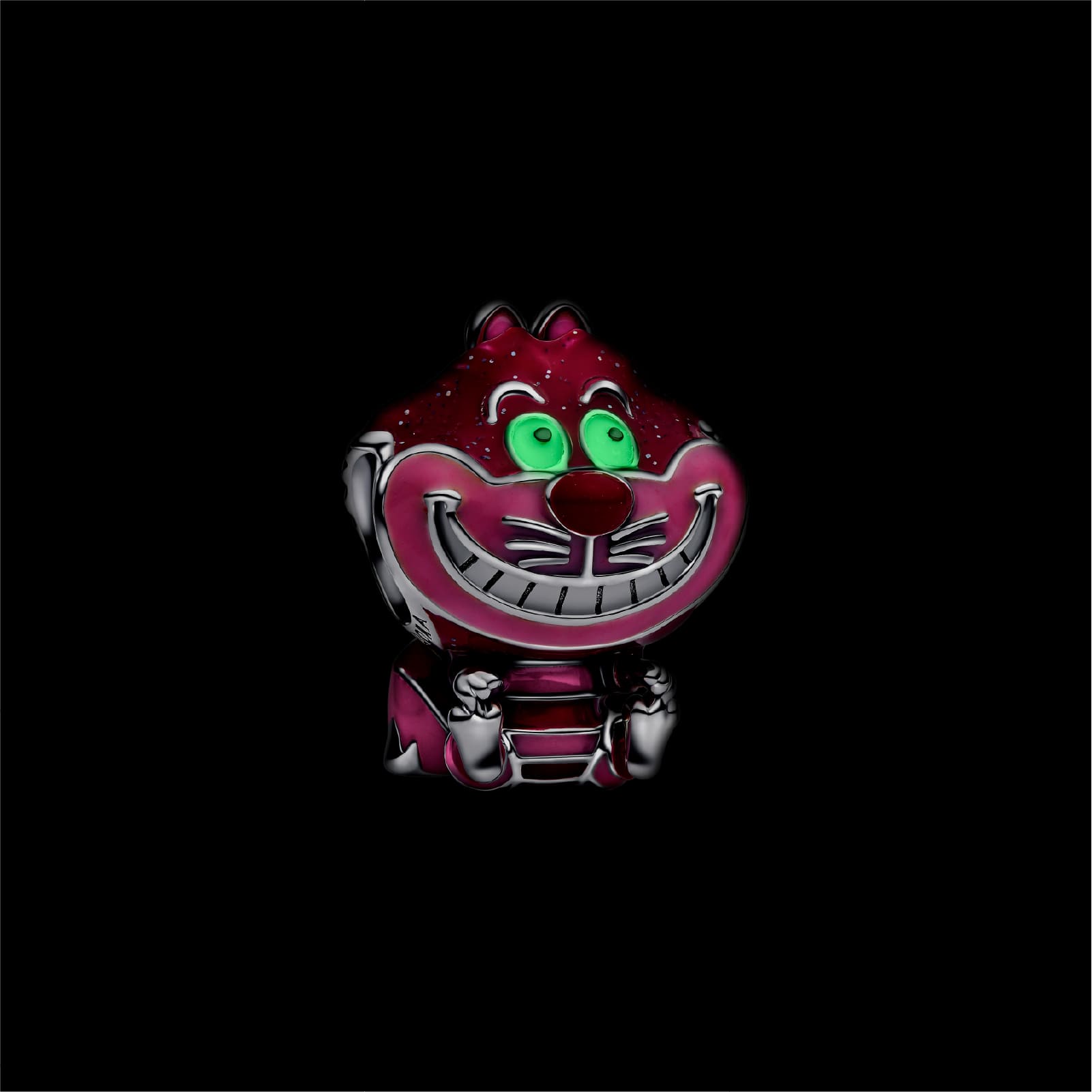 Charm donna Pandora in argento 925 smaltato Disney Stregatto MISURA UNICA