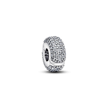 Clip Pandora in Argento Sterling 925 con pavé di zirconi MISURA UNICA