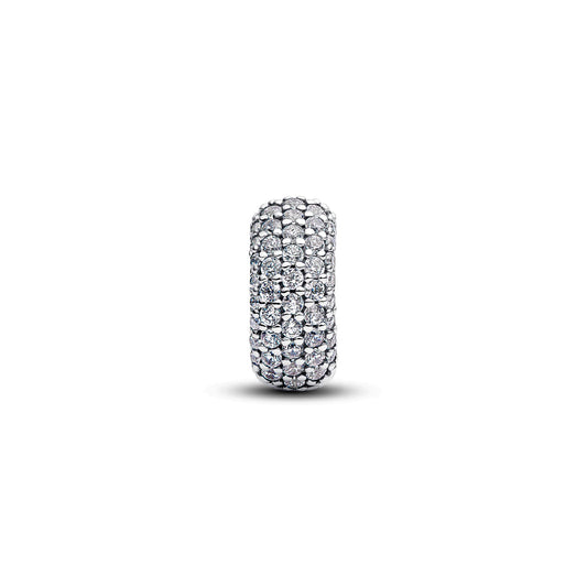 Clip Pandora in Argento Sterling 925 con pavé di zirconi MISURA UNICA