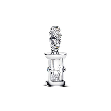 Charm Pandora pendente Clessidra argento con zirconi e vetro MISURA UNICA