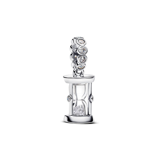 Charm Pandora pendente Clessidra argento con zirconi e vetro MISURA UNICA