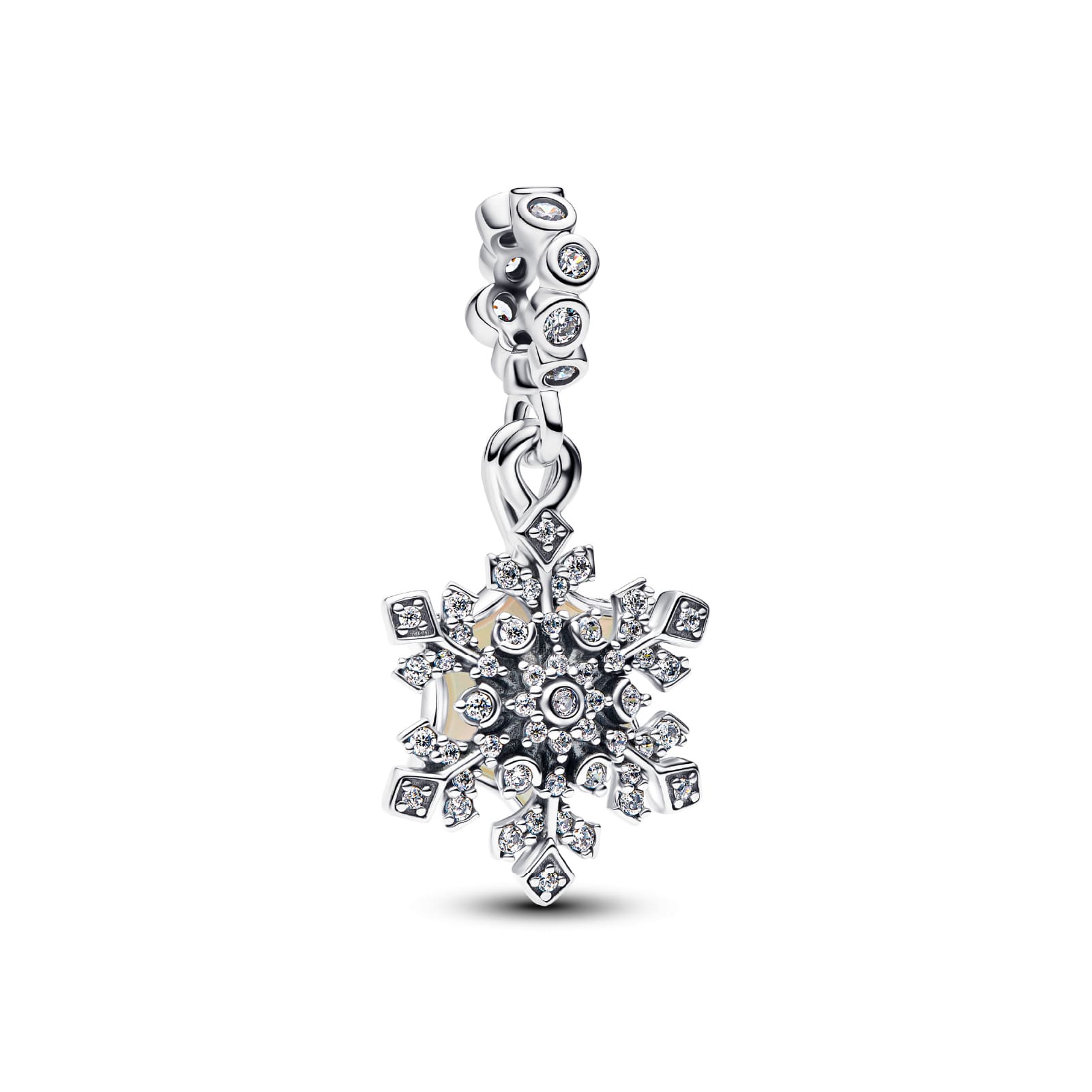 Charm Pandora pendente fiocco di neve opalescente in argento MISURA UNICA