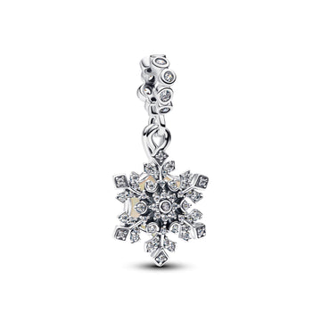 Charm Pandora pendente fiocco di neve opalescente in argento MISURA UNICA