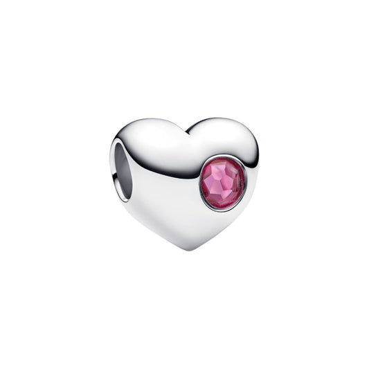 Charm cuore Pandora Argento Sterling 925 con cristallo rosa MISURA UNICA