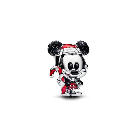 Charm Pandora Disney Mickey Mouse natalizio argento e smalto MISURA UNICA