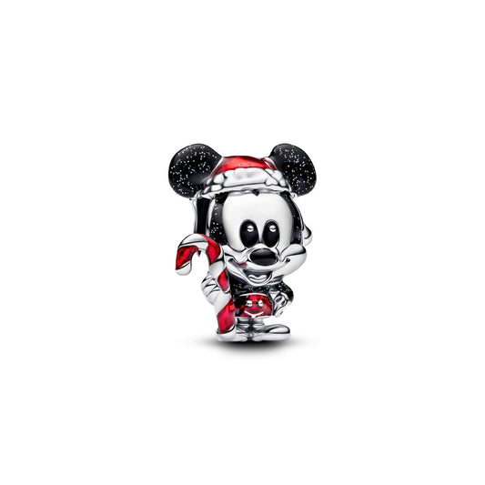Charm Pandora Disney Mickey Mouse natalizio argento e smalto MISURA UNICA