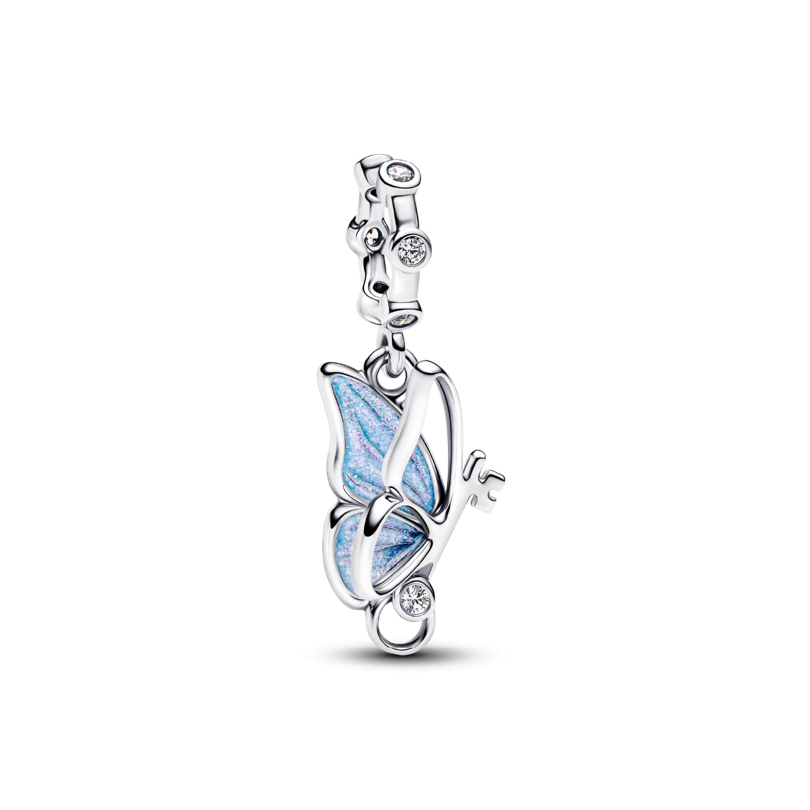 Charm Pandora Farfalla e chiave in argento smalto e zirconi MISURA UNICA