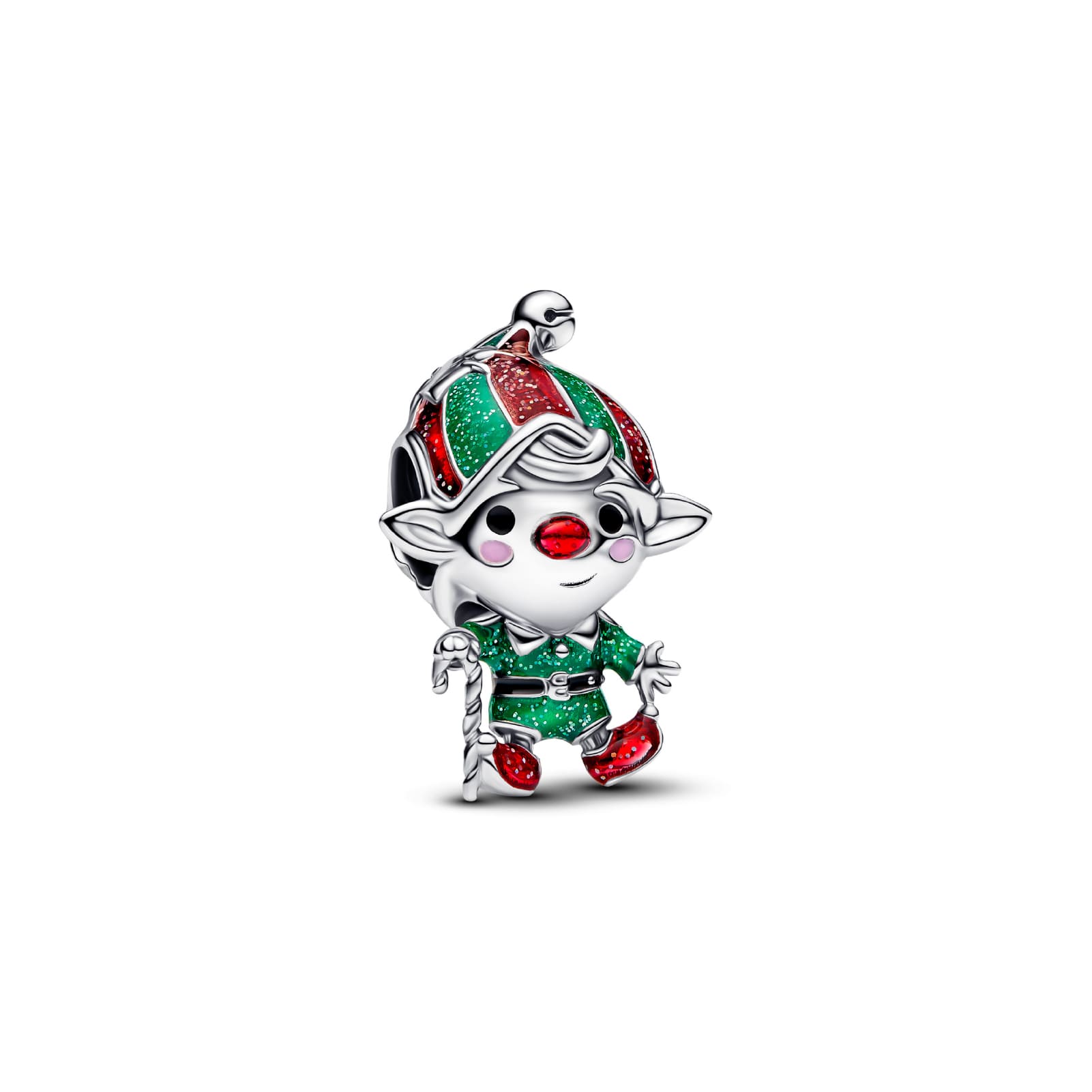 Charm Pandora Moments Elfo di Babbo Natale argento e smalto MISURA UNICA