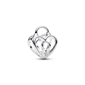 Charm Pandora Openwork argento con lucchetto forma di cuore MISURA UNICA