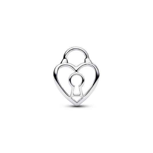 Charm Pandora Openwork argento con lucchetto forma di cuore MISURA UNICA