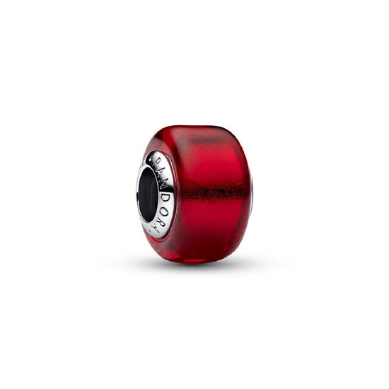 Charm Pandora Mini in argento e vetro di murano rosso MISURA UNICA