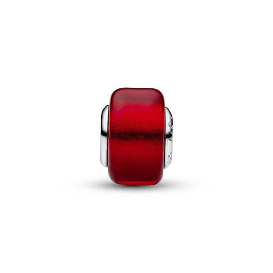 Charm Pandora Mini in argento e vetro di murano rosso MISURA UNICA