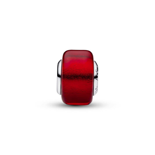 Charm Pandora Mini in argento e vetro di murano rosso MISURA UNICA