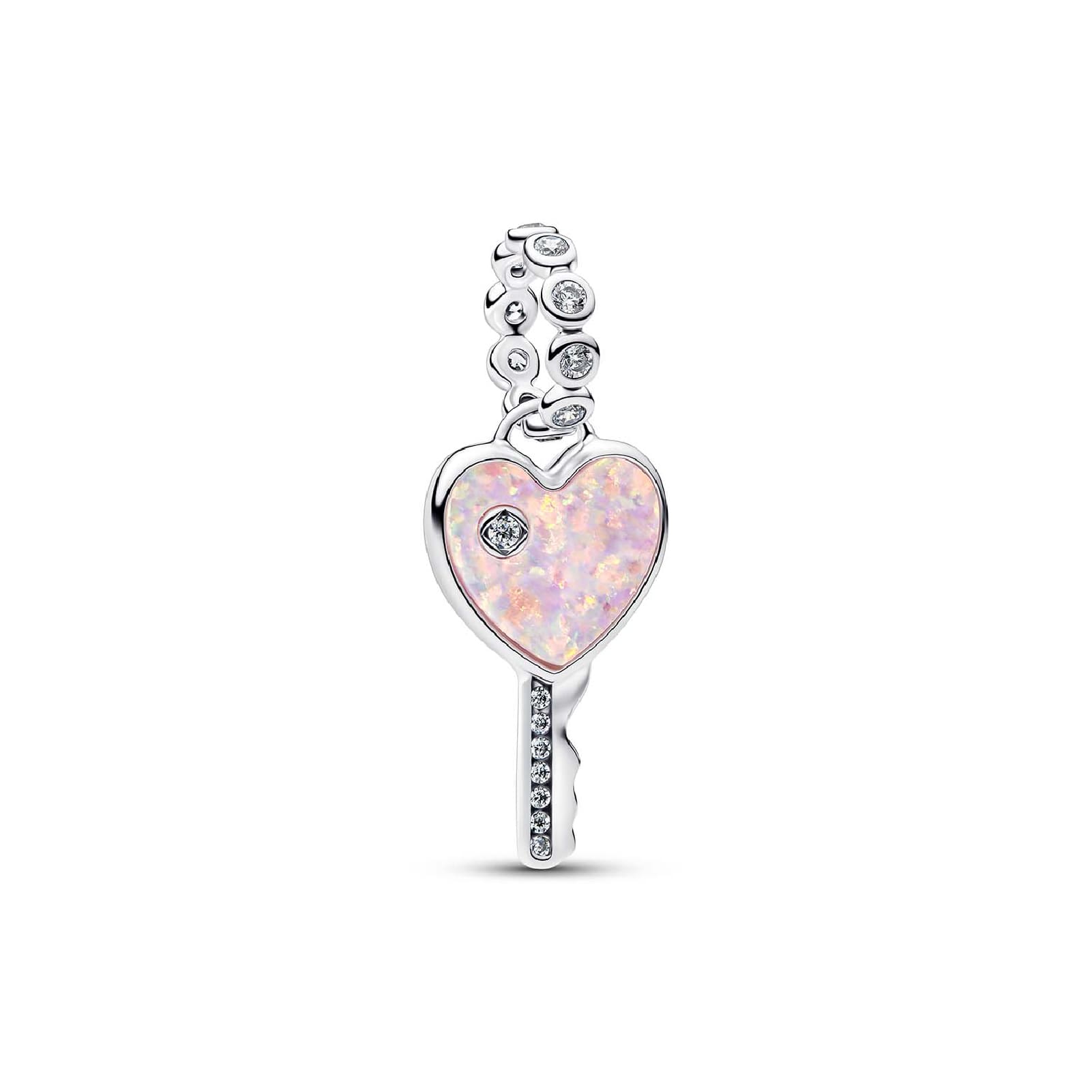 Charm pendente Pandora a forma di chiave rosa con zirconi MISURA UNICA
