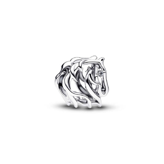 Charm Pandora Openwork in argento 925 con cavallo e zirconi MISURA UNICA