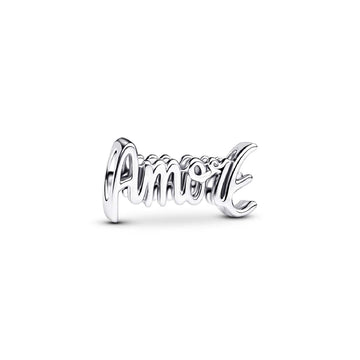 Charm Pandora in argento Sterling  925 con parola “amore” MISURA UNICA