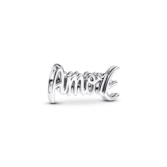 Charm Pandora in argento Sterling  925 con parola “amore” MISURA UNICA