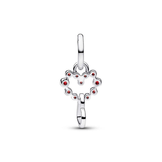 Charm pendente Pandora con cuori intrecciati cristalli rossi MISURA UNICA