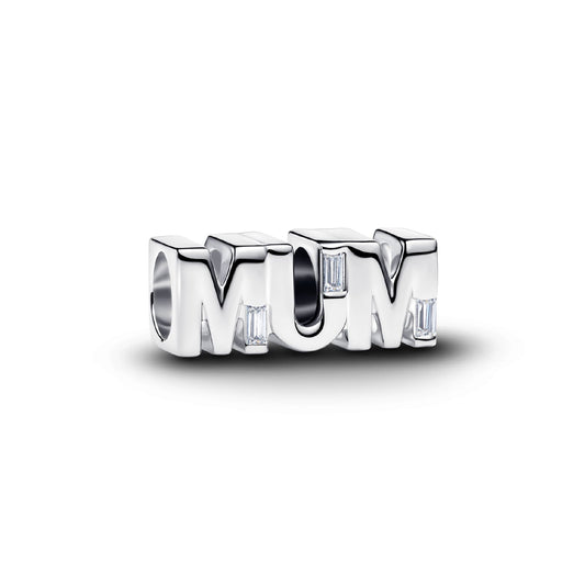 Charm Pandora MUM in argento sterling  925 con zirconi MISURA UNICA