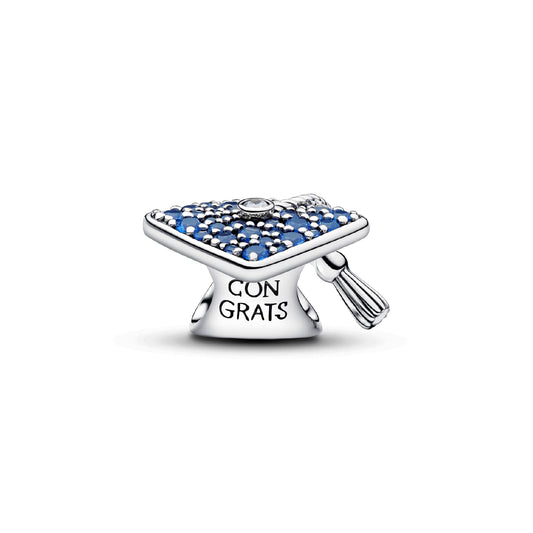 Charm Pandora in argento sterling cappello di Laurea blu MISURA UNICA
